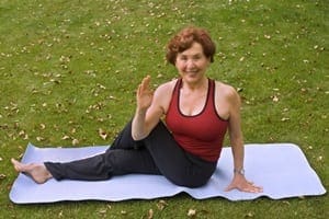 middle aged yoga woman